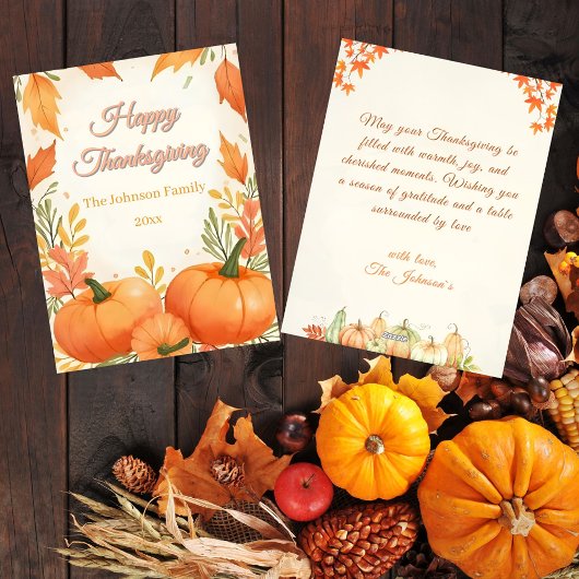 Rustique Boho Cosy Carte Thanksgiving Automne