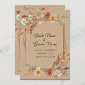 Rustique Boho Faire-part de mariage (Devant / Derrière)