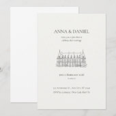 Rustique Boho Faire-part de mariage de verdure (Devant / Derrière)