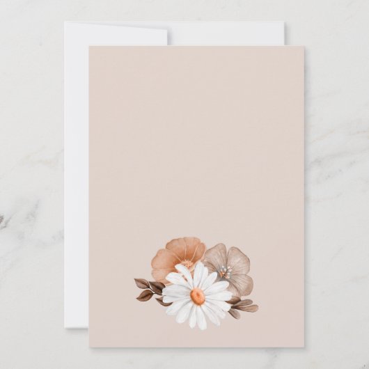 Rustique Boho Fall Floral Faire-part de mariage (Dos)