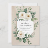 Rustique Boho Floral Élégant Mariage Invitation (Devant)