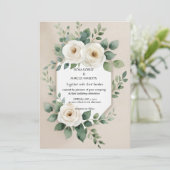 Rustique Boho Floral Élégant Mariage Invitation (Debout devant)