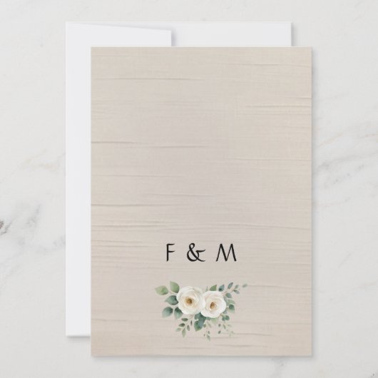Rustique Boho Floral Élégant Mariage Invitation (Dos)