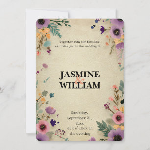 🎨 Rustique Boho Floral Faire-part de mariage 💌 �