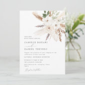 Rustique Boho Floral Faire-part de mariage avec ph (Debout devant)