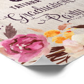 Rustique Boho Floral Graduation Poster Calligraphi (Coin)