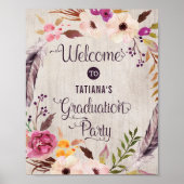 Rustique Boho Floral Graduation Poster Calligraphi (Devant)