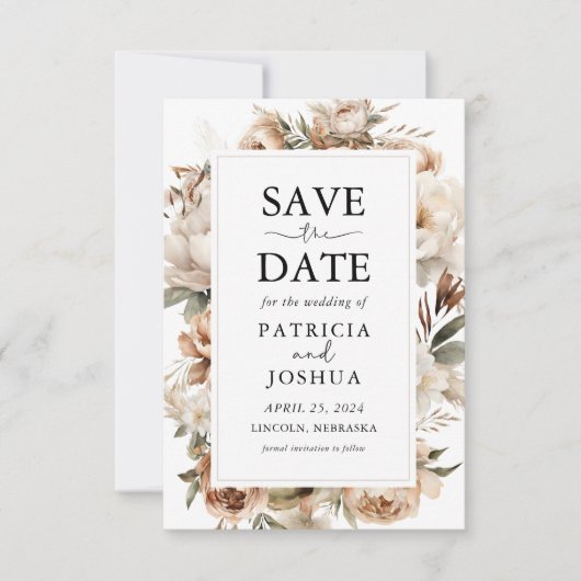 Rustique Boho Floral Wedding Enregistrer La Carte (Devant)
