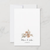Rustique Boho Floral Wedding Enregistrer La Carte (Dos)