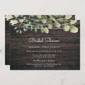 Rustique Boho Green Bois Bridal Shower Invitation (Devant / Derrière)