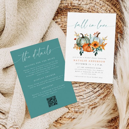Rustique Boho Invitation Mariage Automnal à Code Q