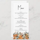 Rustique Boho Mariage Automne Hiver Carte Menu (Devant / Derrière)