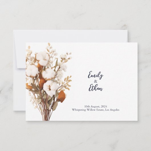 Rustique Boho Mariage mariage carte RSVP (Dos)