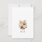 Rustique Boho Neutre Floral Mariage Carte de remer (Dos)
