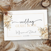 Rustique Boho Neutre Floral Mariage Livre d'invité
