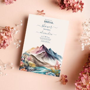 Rustique Boho Watercolor Mountain Invitation nupti