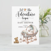 Rustique Boho Wood Crib Boy Baby shower Invitation (Debout devant)