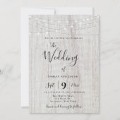 Rustique Boho Wood String éclaire les invitations  (Devant)