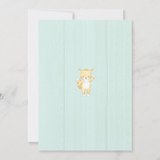 Rustique Bois Bébé Animaux Douche Invitation | Men (Dos)