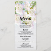 Rustique bois blanc rose menthe rose Menu Mariage (Devant)
