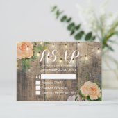 Rustique Bois Floral String Lumière Mariage RSVP R (Debout devant)