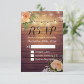 Rustique Bois Floral String Lumière Mariage RSVP R (Debout devant)