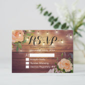 Rustique Bois Floral String Lumière Mariage RSVP R (Debout devant)