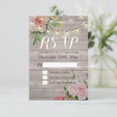 Rustique Bois Floral String Lumière Mariage RSVP R (Debout devant)