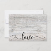 Rustique Bois Gris Élégant Mariage RSVP (Dos)