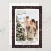 Rustique Bois Neige Photo Joyeuses Cartes de Noël (Devant / Derrière)