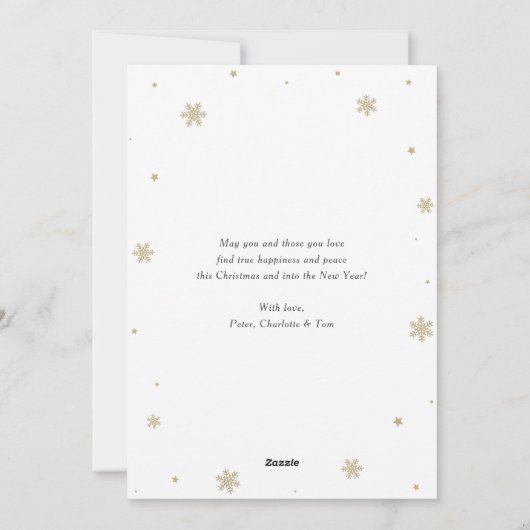 Rustique Bois Neige Photo Joyeuses Cartes de Noël (Dos)