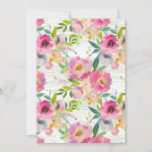 Rustique Bois Pastel Floral Baby shower Invitation (Dos)