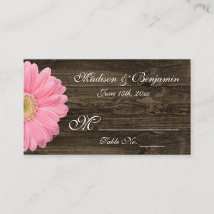 Rustique Bois rose Gerber Daisy Mariage Cartes de