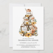 Rustique Bois Thanksgiving Dîner Invitation (Devant)