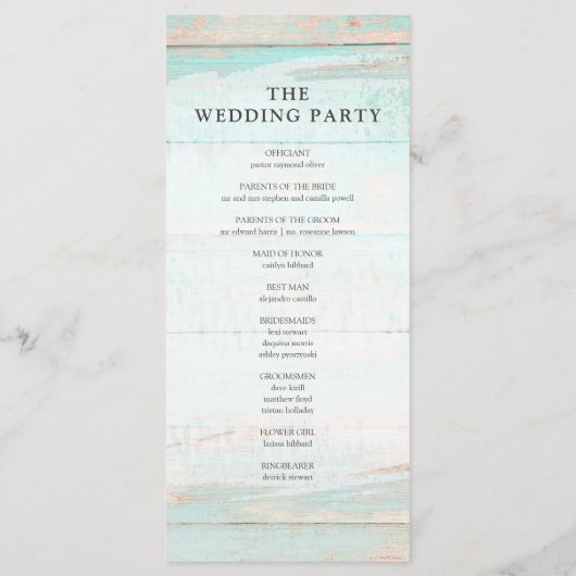 Rustique Bois Turquoise Floral Roses programme de  (Dos)