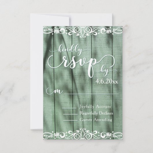 Rustique Bois Vert Blanc RSVP (Devant)