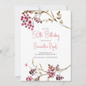 Rustique Botanique 50e anniversaire Invitations (Devant)