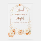 Rustique Botanique Automne Cadre mariage accueil (Recto)