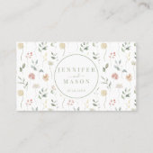 Rustique Botanique Pastel Floral Mariage Cartes de (Dos)