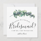 Rustique Botanique Serez-vous ma carte de demoisel (Devant)