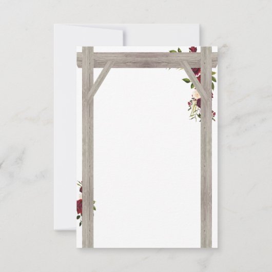 Rustique Bourgogne Blush Floral Boho Wedding RSVP (Dos)