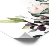 Rustique Bourgogne Blush Floral Mariage Affiche de (Coin)