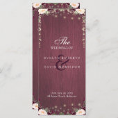 Rustique Bourgogne Bois Chaîne Lumière Programme d (Devant / Derrière)