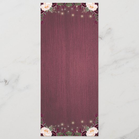 Rustique Bourgogne Bois & Chaînes Lumières Menu Ma (Dos)