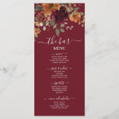 Rustique Bourgogne Burange Orange Floral Menu Mari (Dos)