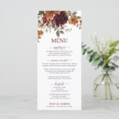 Rustique Bourgogne Burange Orange Floral Menu Mari (Debout devant)