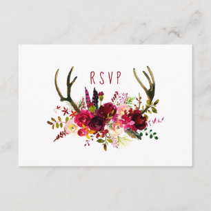 Rustique Bourgogne Floral Antlers RSVP choix d'ent