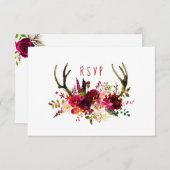 Rustique Bourgogne Floral Antlers RSVP choix d'ent (Devant / Derrière)