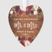 Rustique Bourgogne Floral Premier Mariage de Noël (devant)