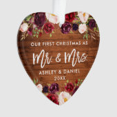 Rustique Bourgogne Floral Premier Mariage de Noël (devant)
